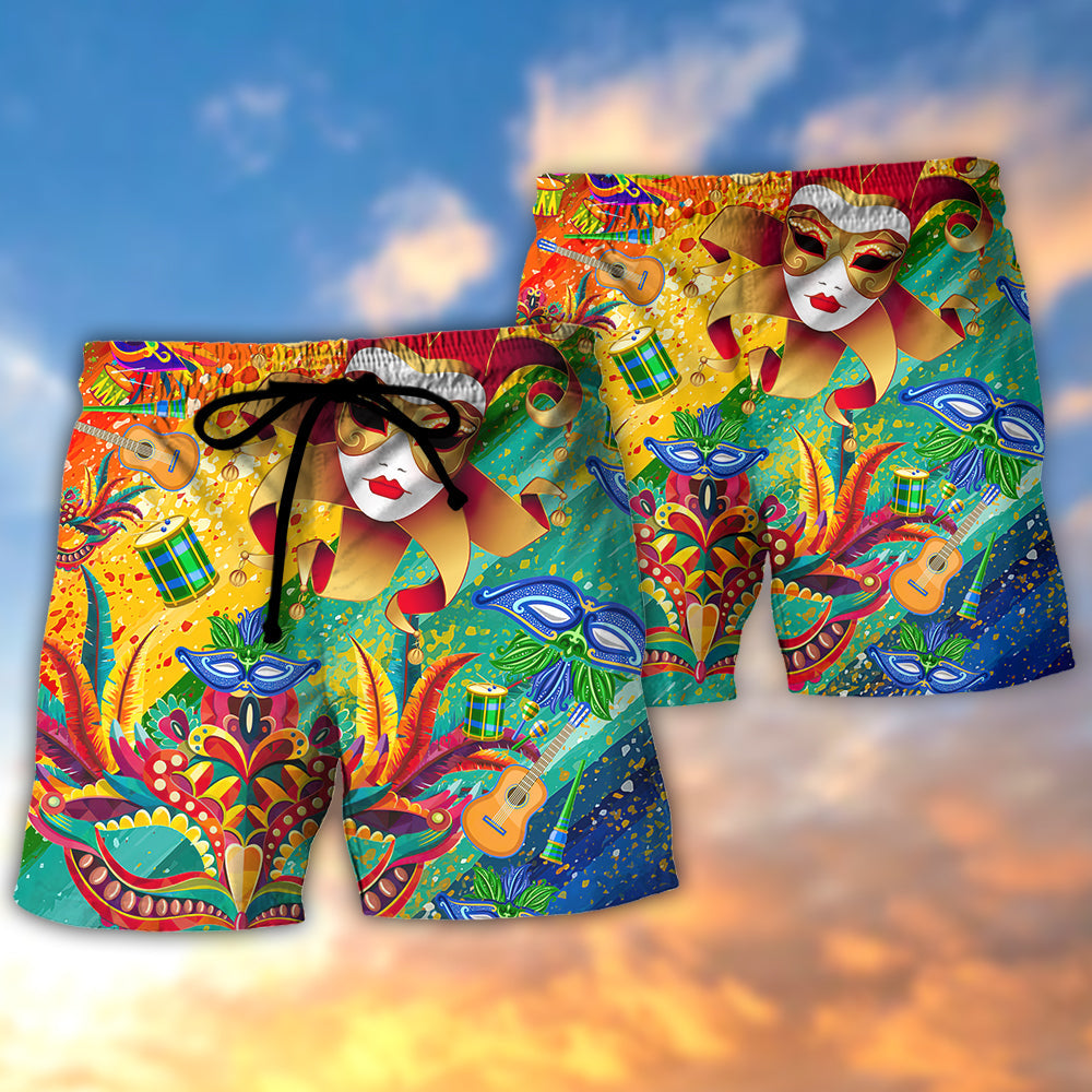 Carnival Beach Shorts Pattern Detail For Tropical Escapes And Everyday Comfort