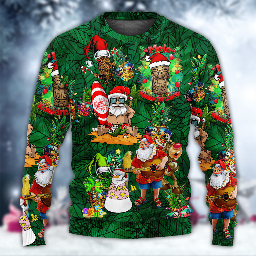 Tiki Christmas Funny Sweater For Winter Parties Seasonal Adventures And Relaxed Everyday Styling