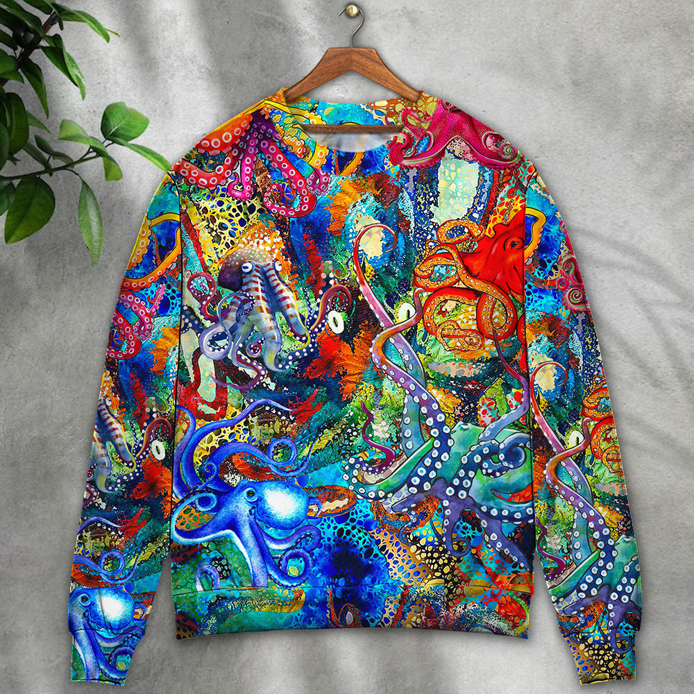 Octopus Colorful Sweater For Vacations Travel And Casual Everyday Wear