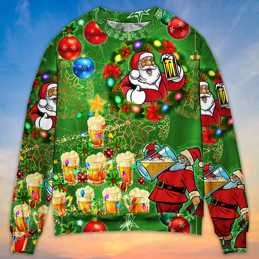 Christmas Funny Santa Holiday Tree Glow Sweater For Winter Celebrations Family Events And Relaxed Seasonal Styling