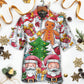 Cute Christmas Santa Snowman Gingerbread Hawaiian Shirt Relaxed Style View For Island Holidays