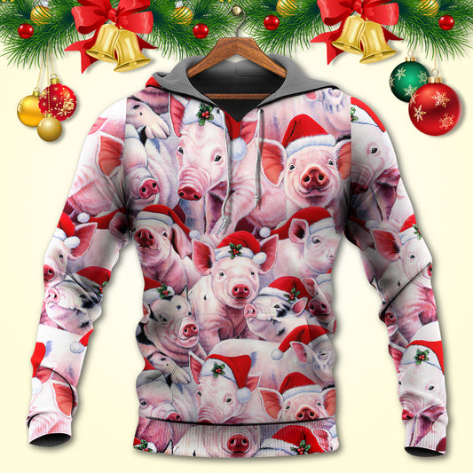 Funny Piggies Christmas Hoodie For Festive Celebrations Seasonal Trips And Relaxed Winter Wear