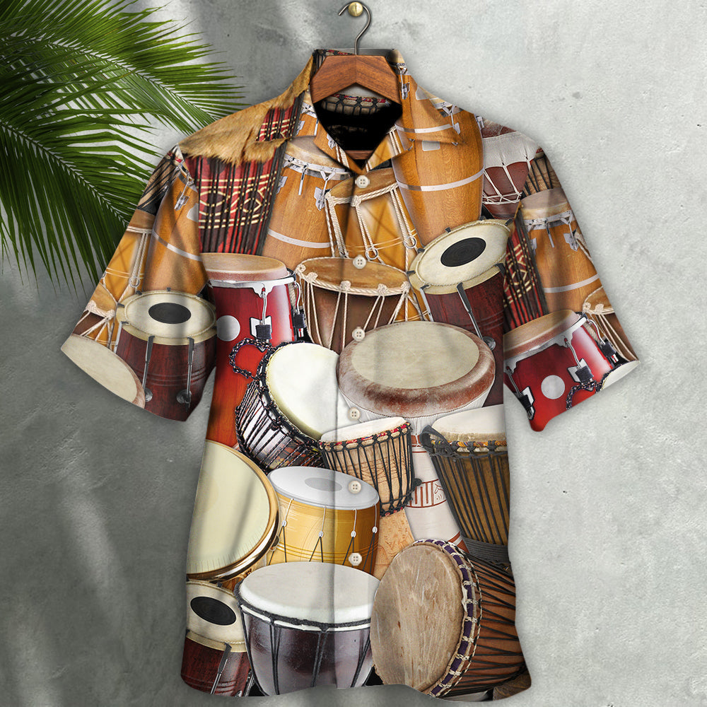 Drum Hobby Lifestyle Hawaiian Shirt Pattern View For Relaxed Warm Weather Outfits