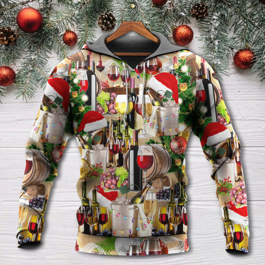 Christmas Wine Cozy Night Hoodie For Winter Streetwear Christmas Travel And Seasonal Home Gatherings