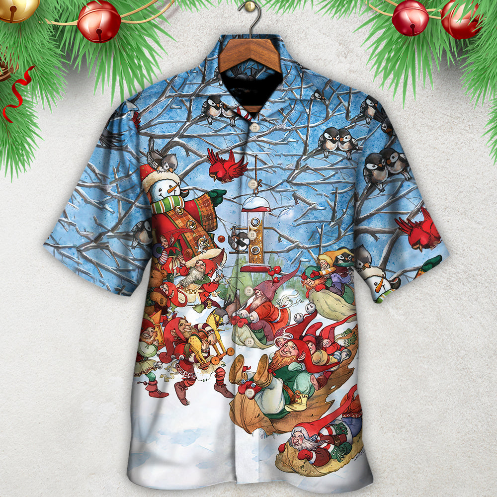 Gnome Christmas Play Winter Hawaiian Shirt For Summer Events And Casual Outdoor Wear