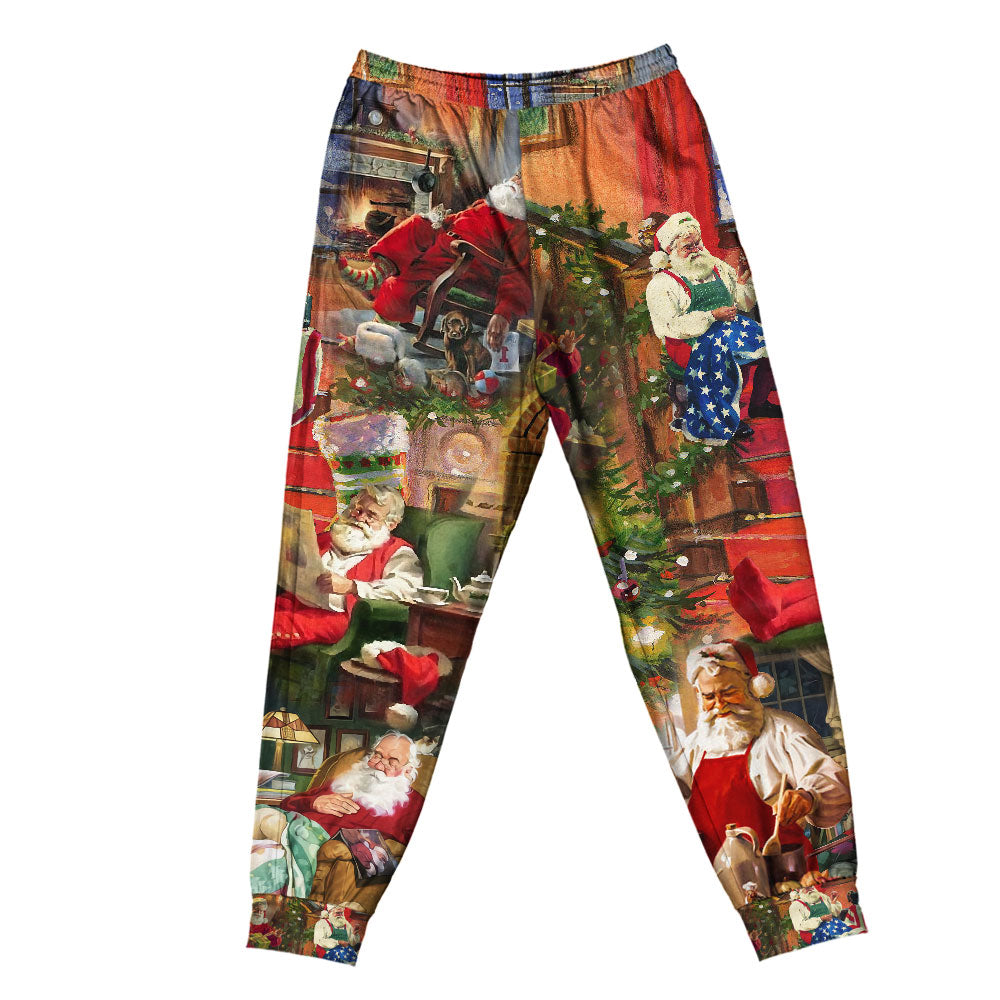 Santa Everyday Christmas Moments Short Sleeve Pajamas Set For Holiday Bedtime And Cozy Home Wear