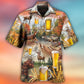 Deer Beer Hunting Autumn Mountain Hawaiian Shirt Artwork View For Weekend Travel And Beach Style