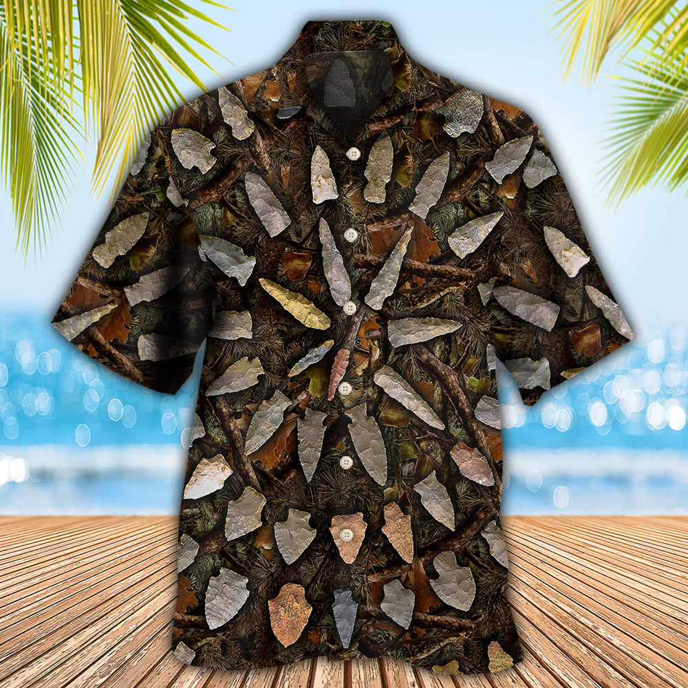 Hunting Arrowhead Camo Hawaiian Shirt For Resort Getaways And Comfortable Summer Activities