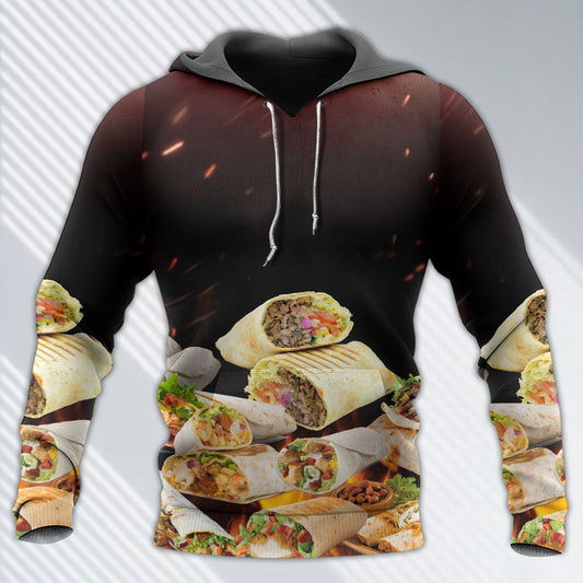 Burritos Fast Food Lover Hoodie For Relaxed Streetwear Weekend Travel And Everyday Style