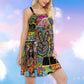 Hippie Flower Wild Heart V-Neck Sleeveless Cami Dress For Music Festivals And Thoughtful Boho Gifting
