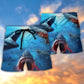 Shark Encounter Ocean Adventure Beach Shorts Design View For Poolside Relaxation And Holiday Trips