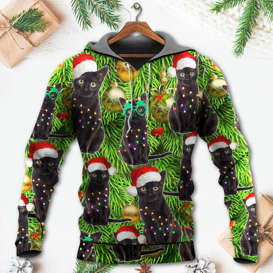 Black Cat Christmas Hoodie For Holiday Gatherings Winter Travel And Seasonal Gifting