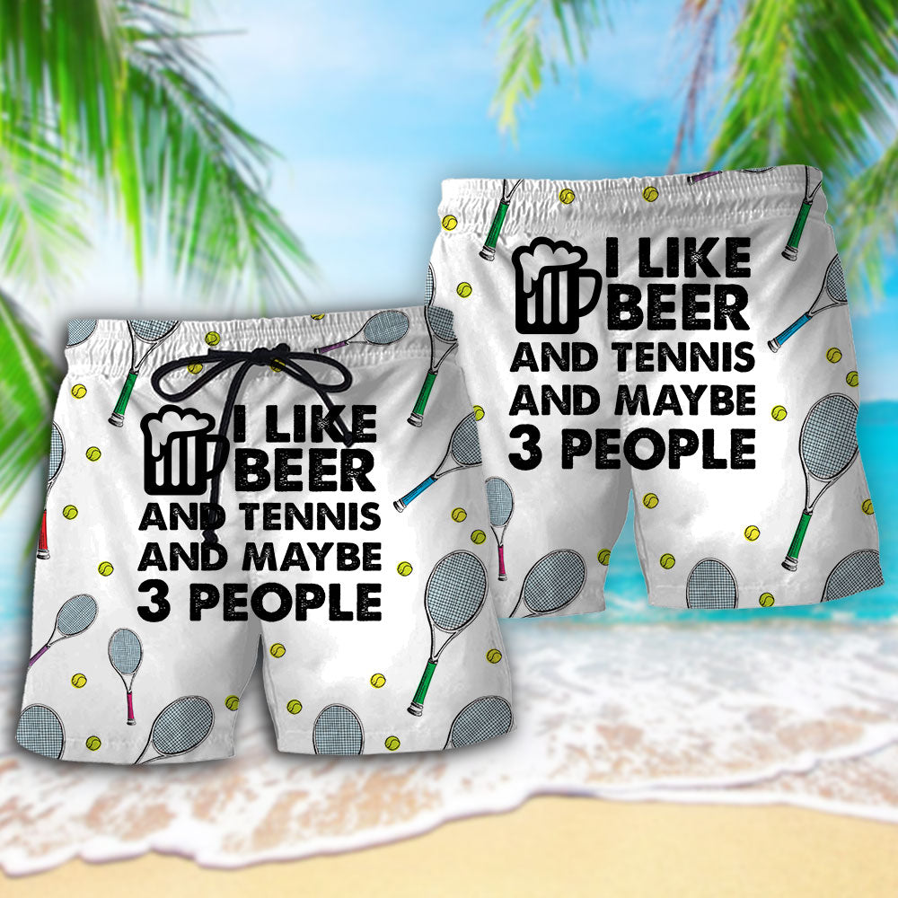 Beer Tennis Beach Shorts Pattern Detail For Seaside Leisure And Versatile Outdoor Wear