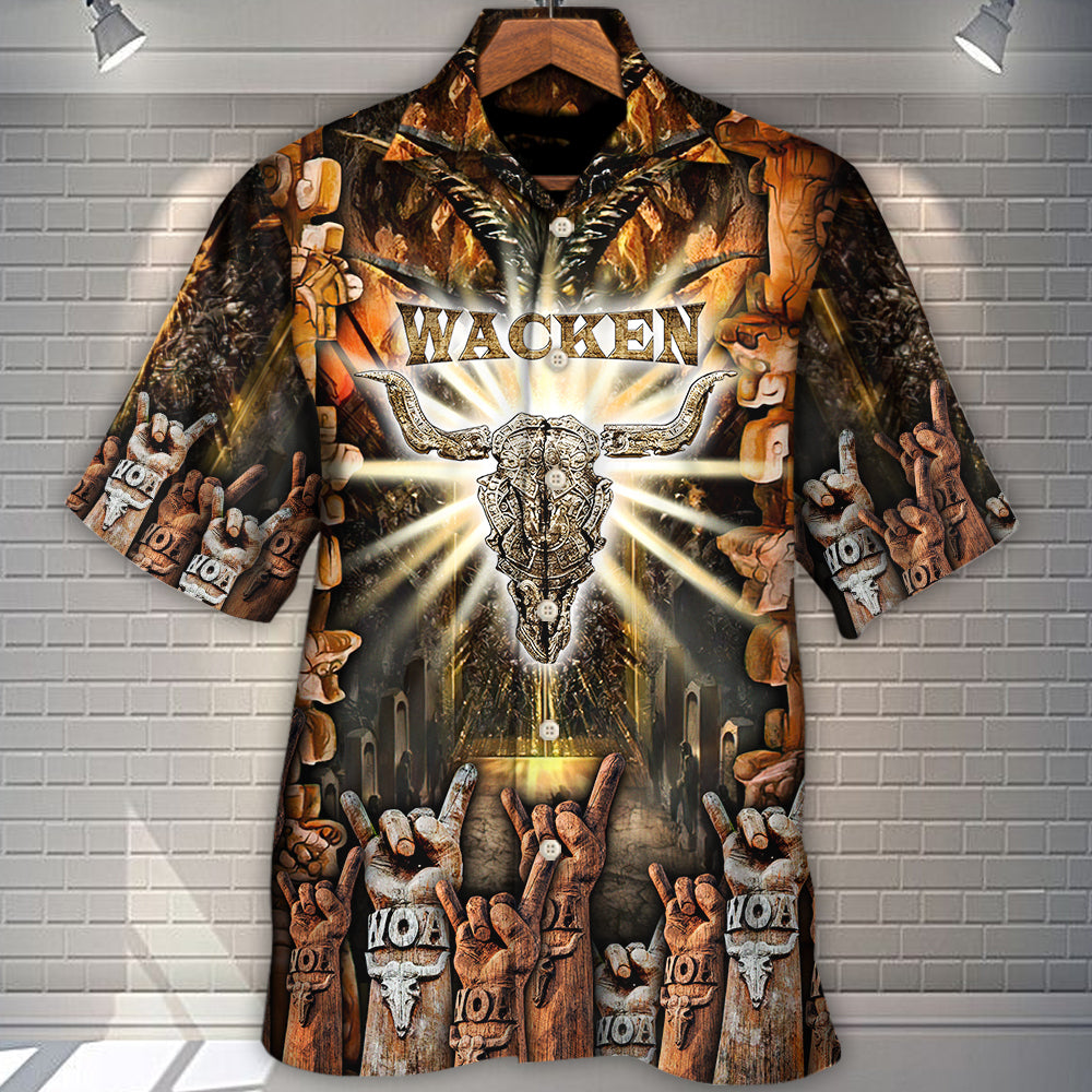 Music Metal Festival Hawaiian Shirt Print Closeup For Beach Days