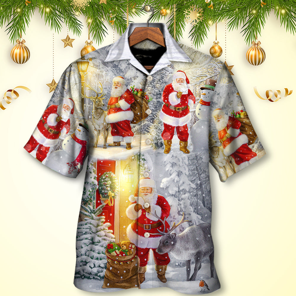 Christmas Santa Light Hawaiian Shirt Design View For Resort Wear
