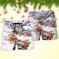 Christmas Car Beach Shorts Pattern Detail For Sunny Day Adventures And Versatile Outdoor Wear
