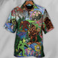Bohemian Colorful Vintage Forest Creature Peace Hawaiian Shirt For Summer Events And Casual Outdoor Wear