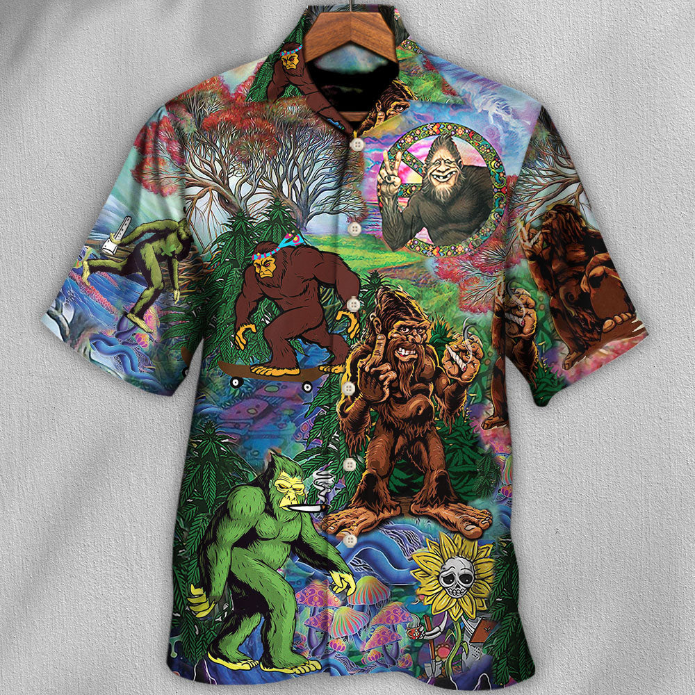 Bohemian Colorful Vintage Forest Creature Peace Hawaiian Shirt For Summer Events And Casual Outdoor Wear