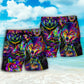 Neon Wolf Colorful Modern Beach Shorts For Outdoor Adventures And Thoughtful Seasonal Gifts
