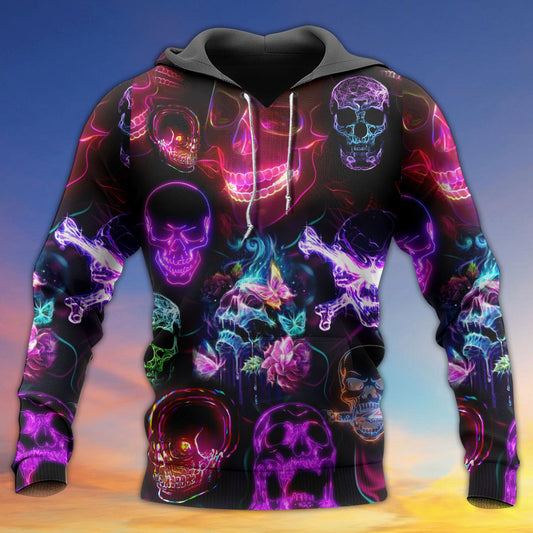 Neon Skull Holiday Hoodie For Holiday Gatherings Winter Travel And Seasonal Gifting