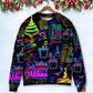 Christmas Wine Neon Sweater For Family Gatherings Winter Travel And Everyday Seasonal Comfort