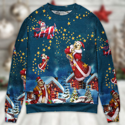 Christmas Bear Santa Happy Holiday Sweater For Festive Parties Family Photos And Comfortable Seasonal Wear