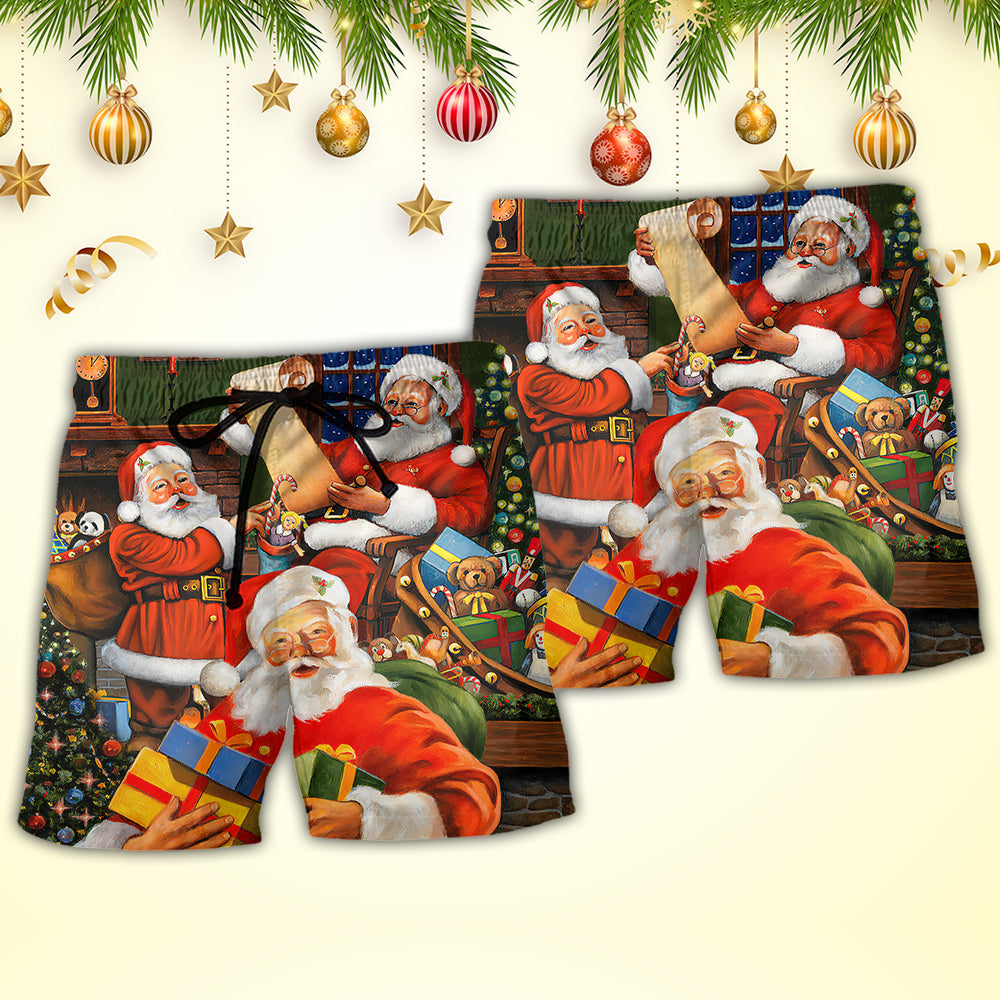Christmas Santa Classic Holiday Beach Shorts For Tropical Getaways And Weekend Adventures