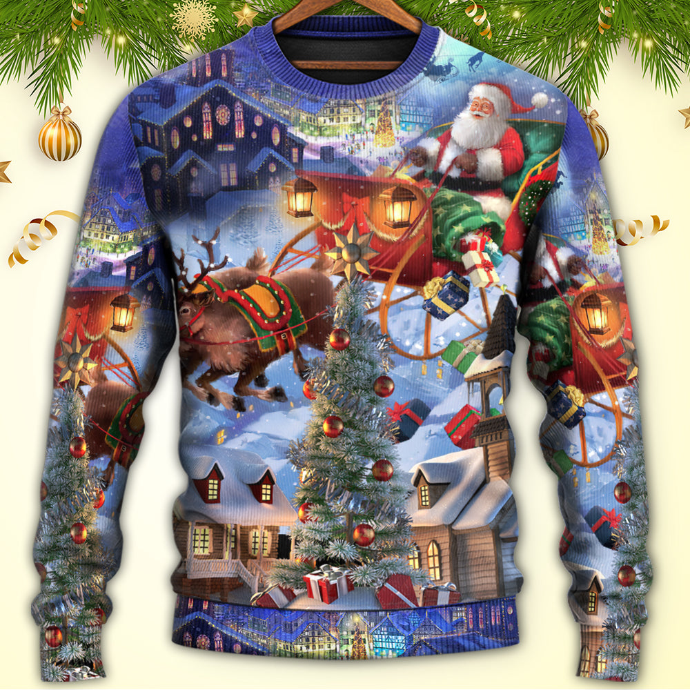 Christmas Santa Reindeer Gift Light Sweater For Family Gatherings Winter Travel And Everyday Seasonal Comfort