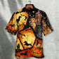 Halloween Dachshund Pumpkin Hawaiian Shirt Pattern View For Lightweight Everyday Style