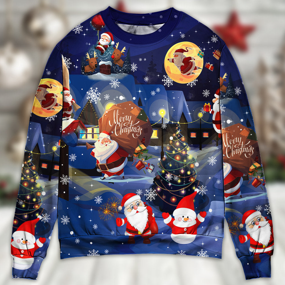 Christmas Santa And Gifts Sweater For Winter Celebrations Family Events And Thoughtful Gifting