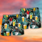 Tropical Beer Beach Shorts Pattern Detail For Island Trips And Comfortable Daily Use