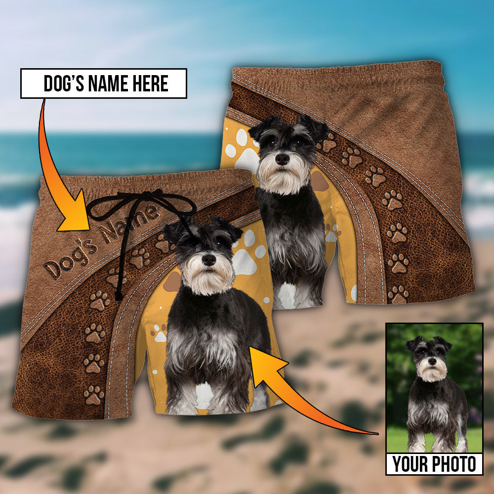 Dog Paw Brown Style Personalized Photo Beach Shorts For Warm Weather Travel And Everyday Comfort