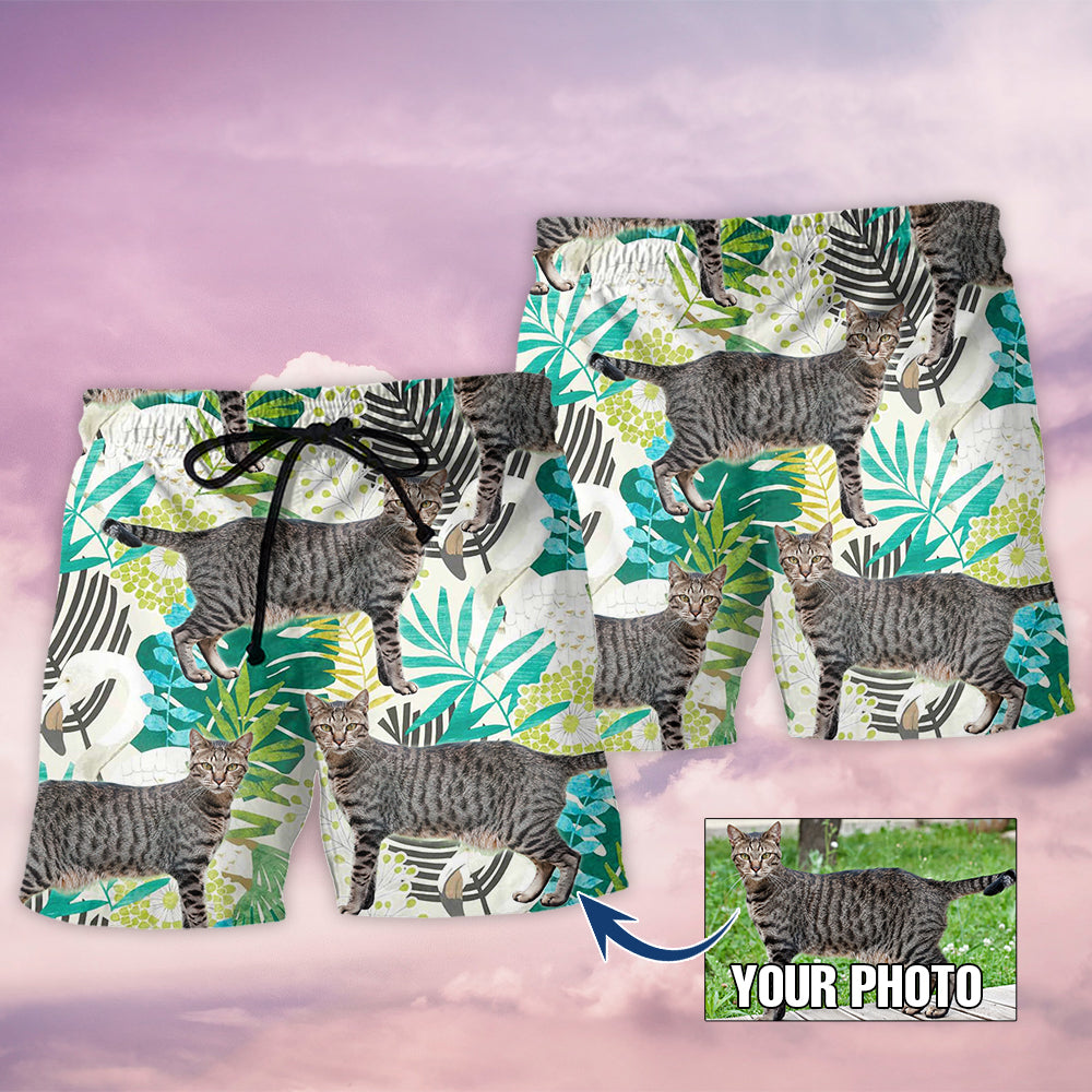 Cat Lover Various Style Personalized Photo Beach Shorts For Resort Travel And Thoughtful Summer Gifting