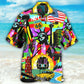 American Creative Pattern Hawaiian Shirt All Over Print Detail For Coastal Travel