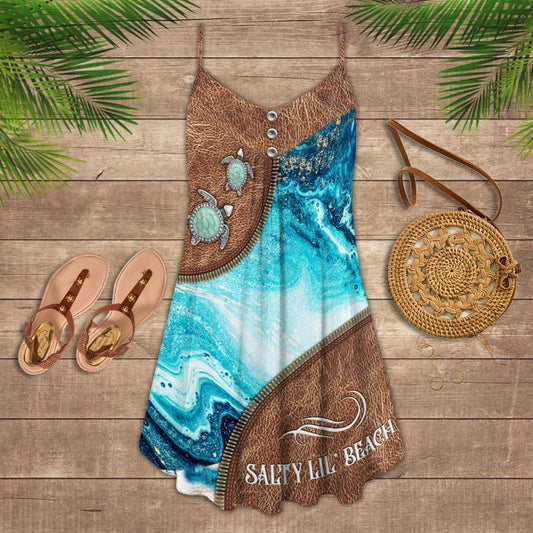 Turtle Is Beach Soul Limited 2 – Women's Summer Sleeveless V-Neck Camisole Dress