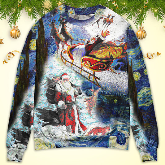 Christmas Friendly Santa With Animals Sweater For Holiday Travel Winter Outings And Cheerful Gift Giving