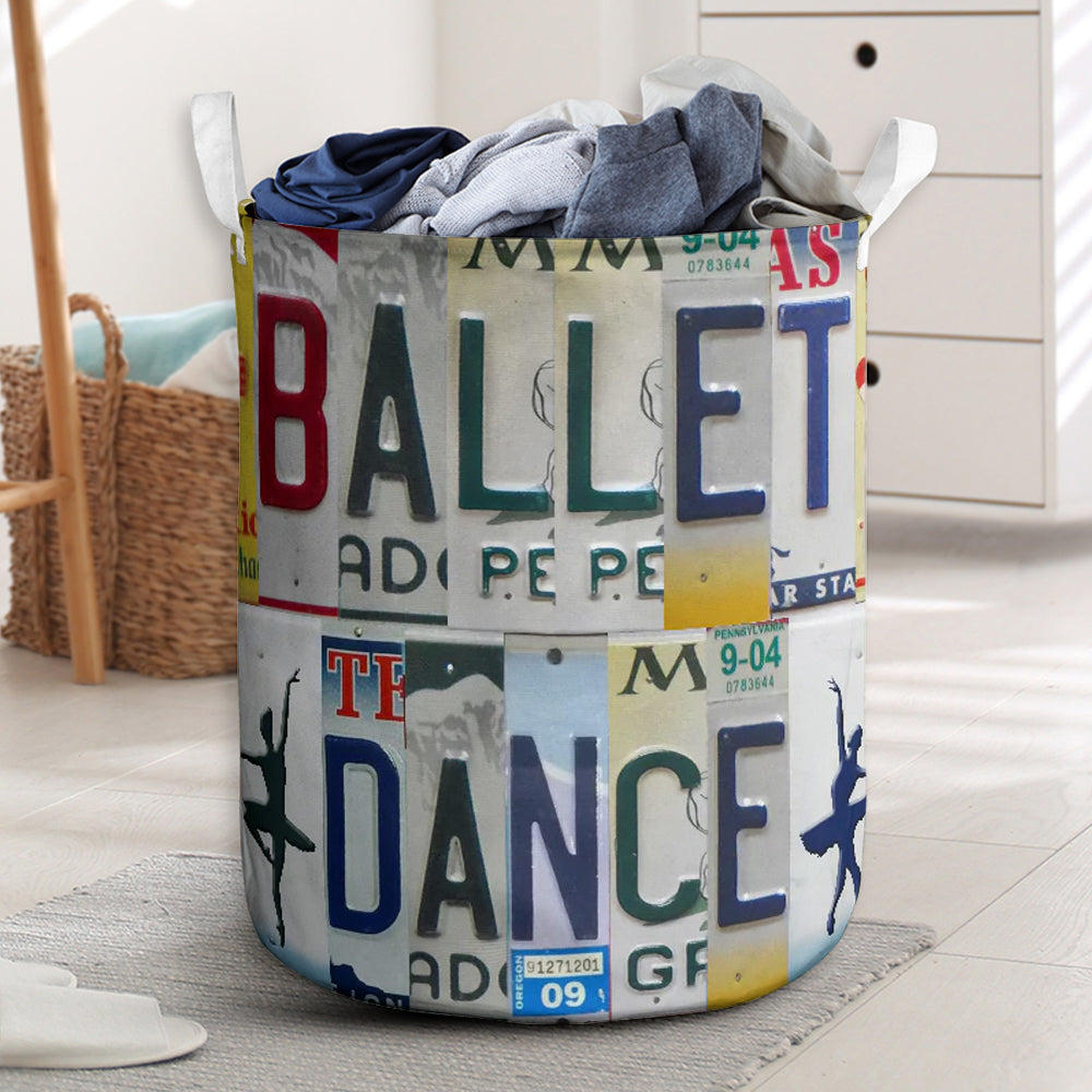 Ballet Dance Live Love License Plate Laundry Basket For Room Home Organizer