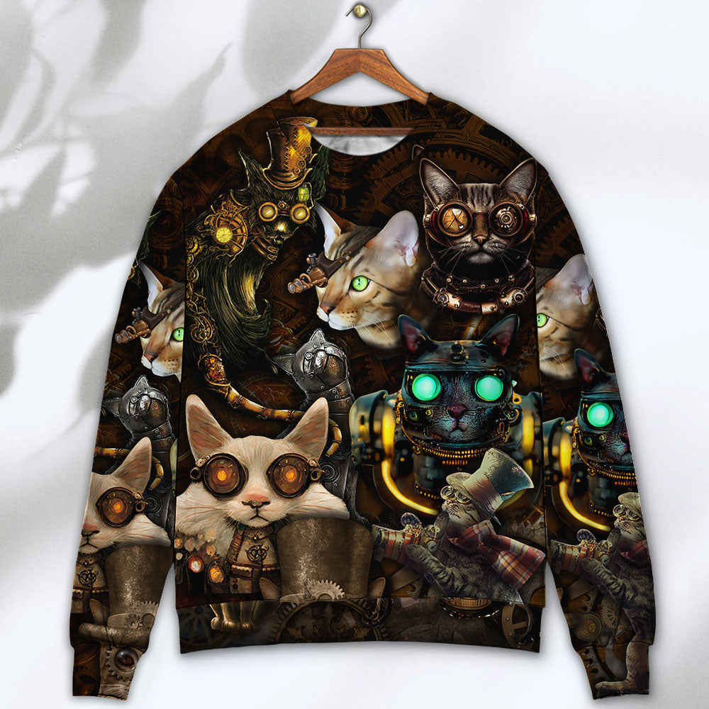 Steampunk Cat Steal Your Heart Sweater For Outdoor Activities Weekend Trips And Relaxed Everyday Outfits