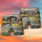 Tractor And Cow Farm Lover Beach Shorts Design View For Poolside Relaxation And Holiday Trips