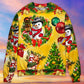 Christmas Funny Snowman Tree Yellow Glow Sweater For Festive Parties Family Photos And Comfortable Seasonal Wear