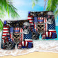 Skull USA Flag Independence Day Beach Shorts Design View For Comfortable Resort And Beach Styling