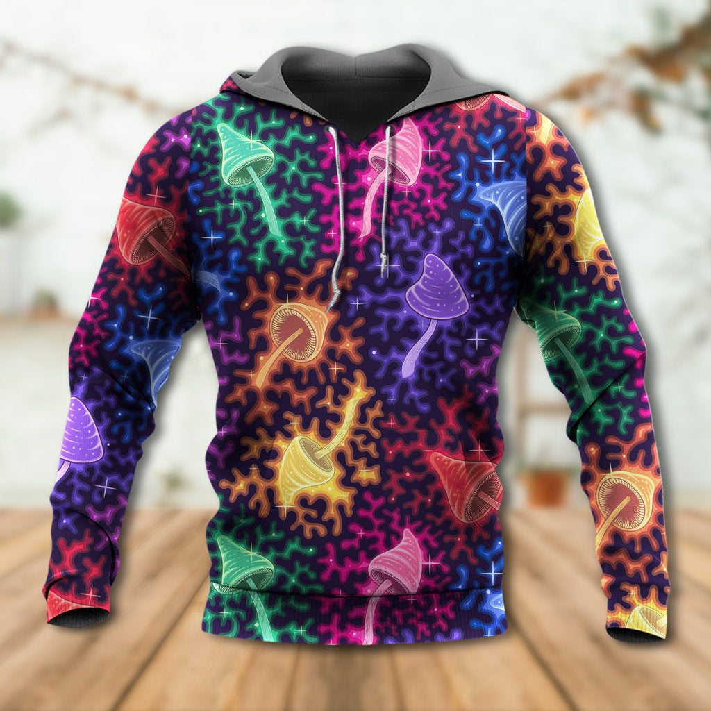 Rainbow Mushroom Galaxy Hoodie For Community Events Weekend Outings And Vibrant Streetwear