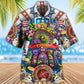 Game Card USA Flag Casino Hawaiian Shirt For Resort Getaways And Comfortable Summer Activities