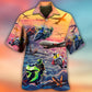 Dreamy Motorcycle Airplane Sky Hawaiian Shirt Pattern Detail For Summer Holidays And Outdoor Fun