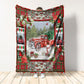 Cardinal Red Truck Christmas Flannel Blanket For Cozy Bedroom Sofa Decor