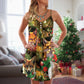 Christmas Foxmas Bright Lights V-Neck Sleeveless Cami Dress For Festive Events And Casual Summer Styling