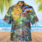 Bohemian Colorful Turtle Peace Hawaiian Shirt Pattern View For Lightweight Everyday Style