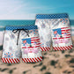 Flamingo USA Independence Day Star Beach Shorts Artwork Detail For Comfortable Everyday Summer Wear
