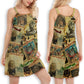 Cat Pilot Vintage V-Neck Sleeveless Cami Dress For Outdoor Events And Thoughtful Gifting