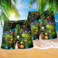 Cat Christmas Let's Get Lit Beach Shorts Pattern View For Weekend Trips And Outdoor Activities